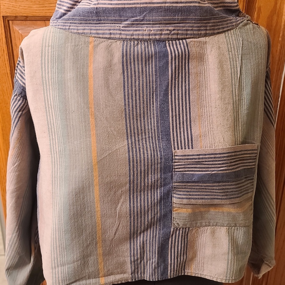 Michel Cowl Cropped Striped Top S